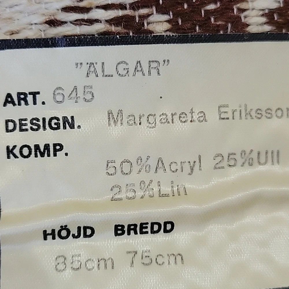 Margareta Eriksson Family Of Moose Brown and Cream Patterned Textile